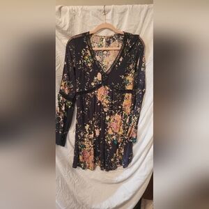 Navy blue floral dress